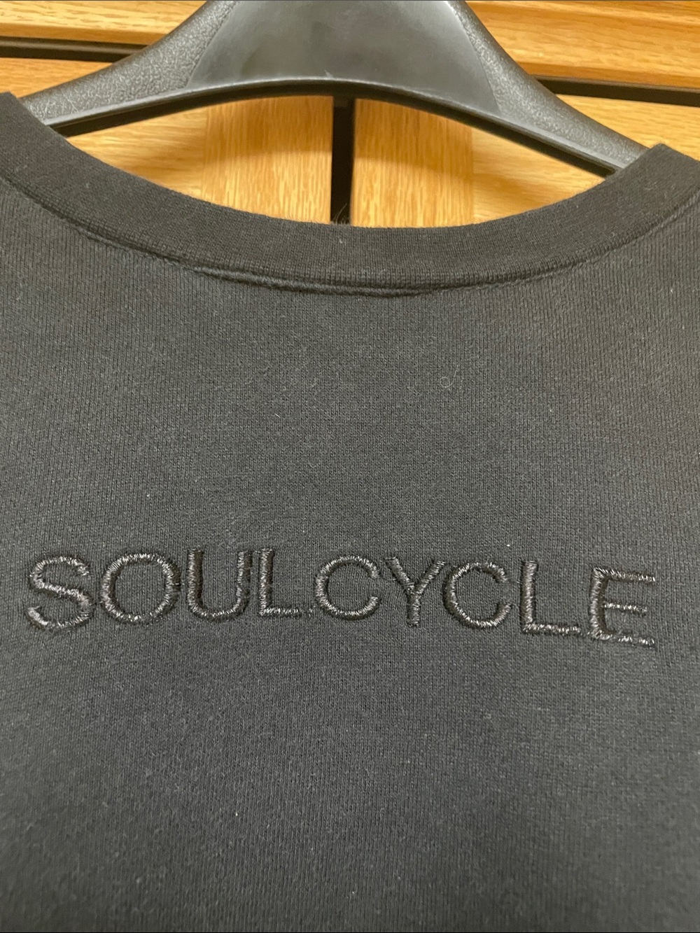 soulcycle Black Embroidered Crewneck Sweatshirt with Side Zippers - Size Large - Picture 5 of 8
